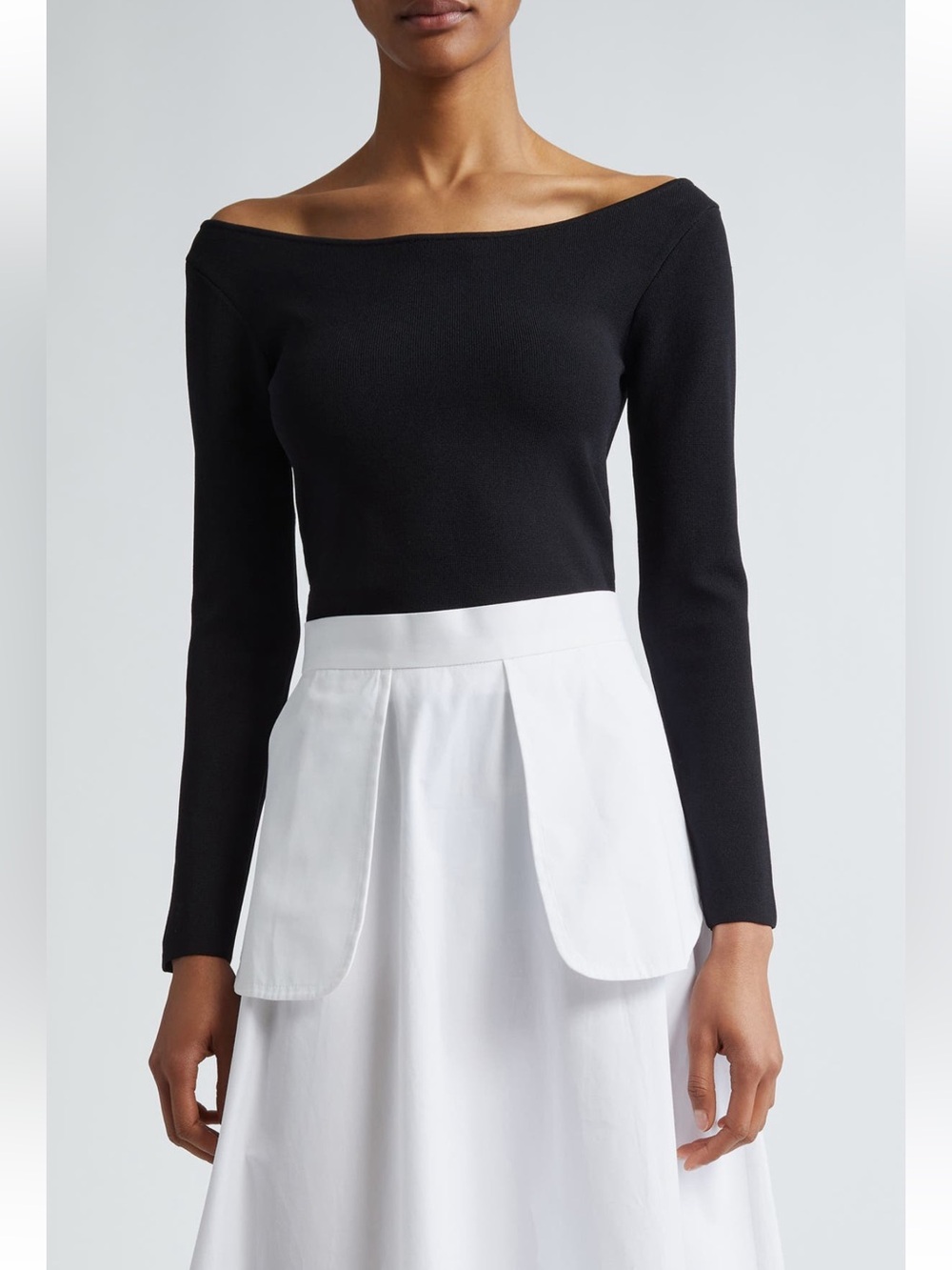 Róhe Off the Shoulder Top long sleeve shirt blouse women’s US 8 EU 40 black NWT